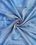 Traditional Dola Silk Saree with Geometric Diamond Motifs and Intricate Woven Border - Light Blue-Close Up