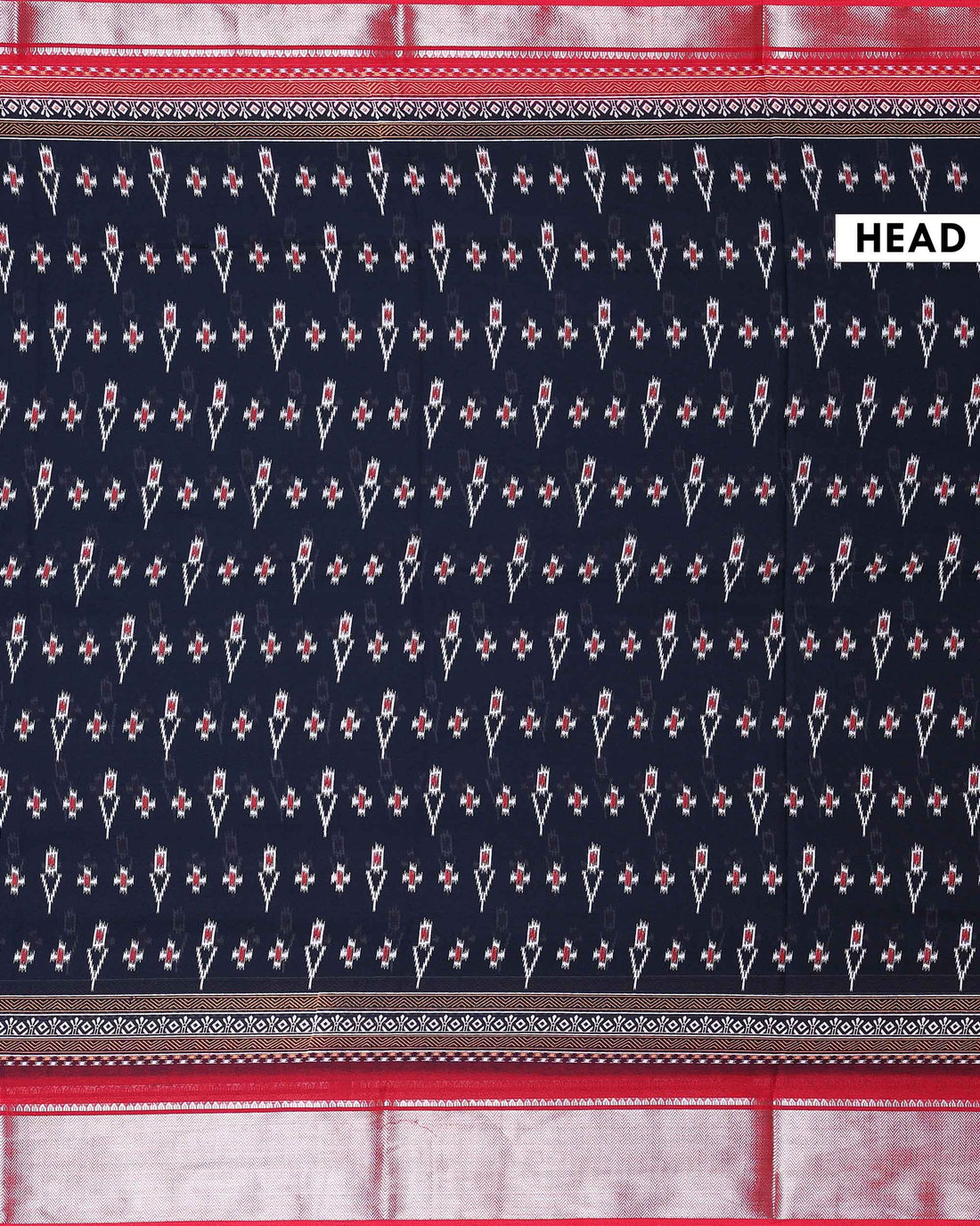 Traditional Dola Silk Saree with Intricate Ikkat Inspired Buta Motifs and Ornate Contrast Border - Black