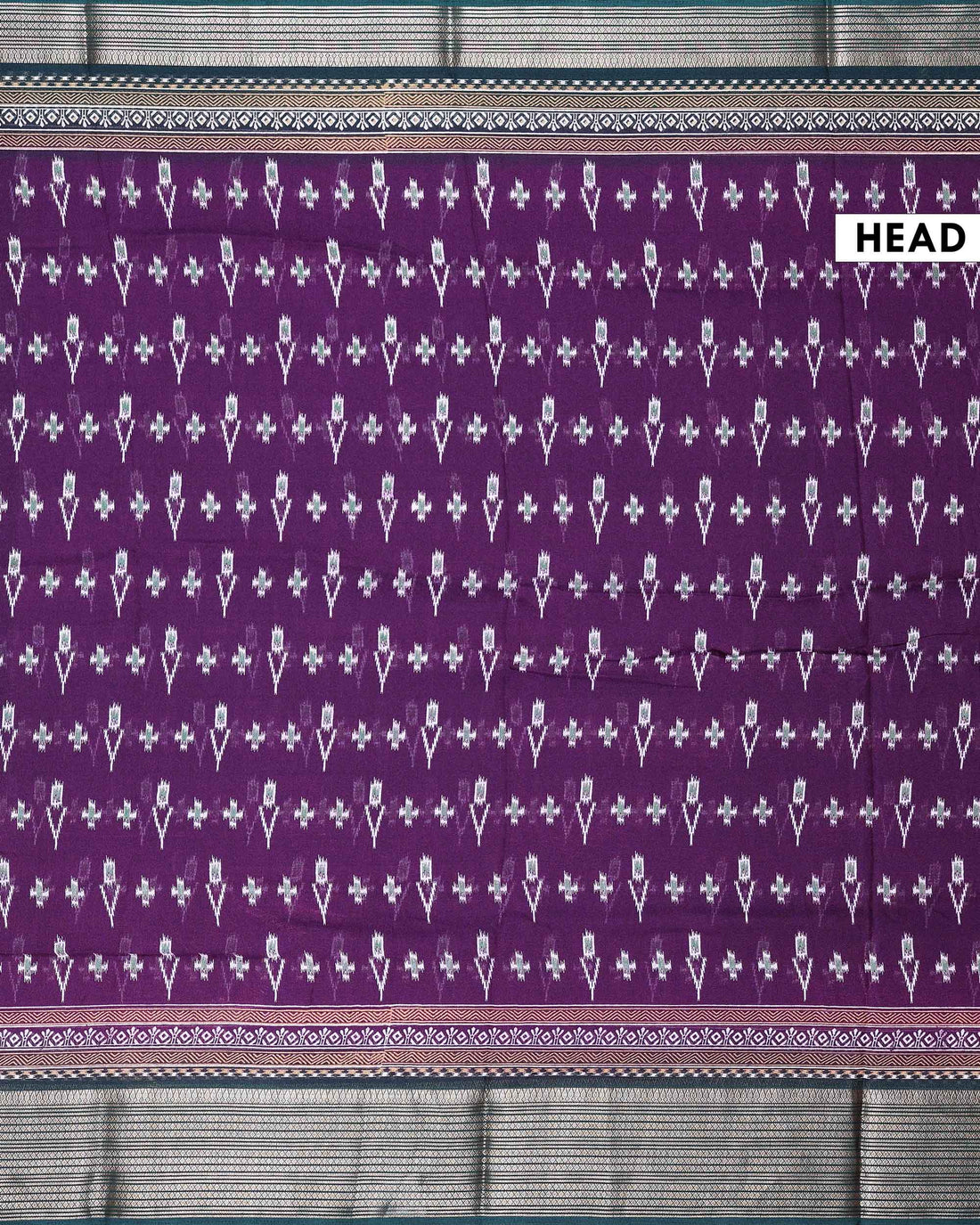 Traditional Dola Silk Saree with Intricate Ikkat Inspired Buta Motifs and Ornate Contrast Border - Purple