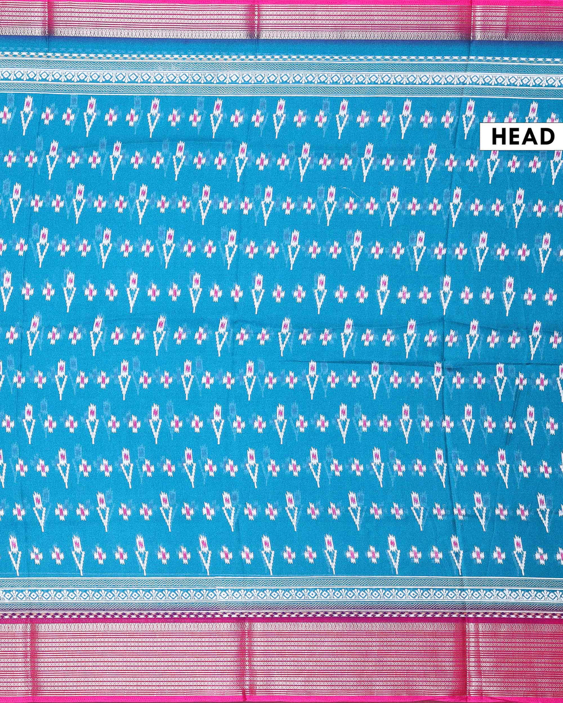Traditional Dola Silk Saree with Intricate Ikkat Inspired Buta Motifs and Ornate Contrast Border - Teal Blue