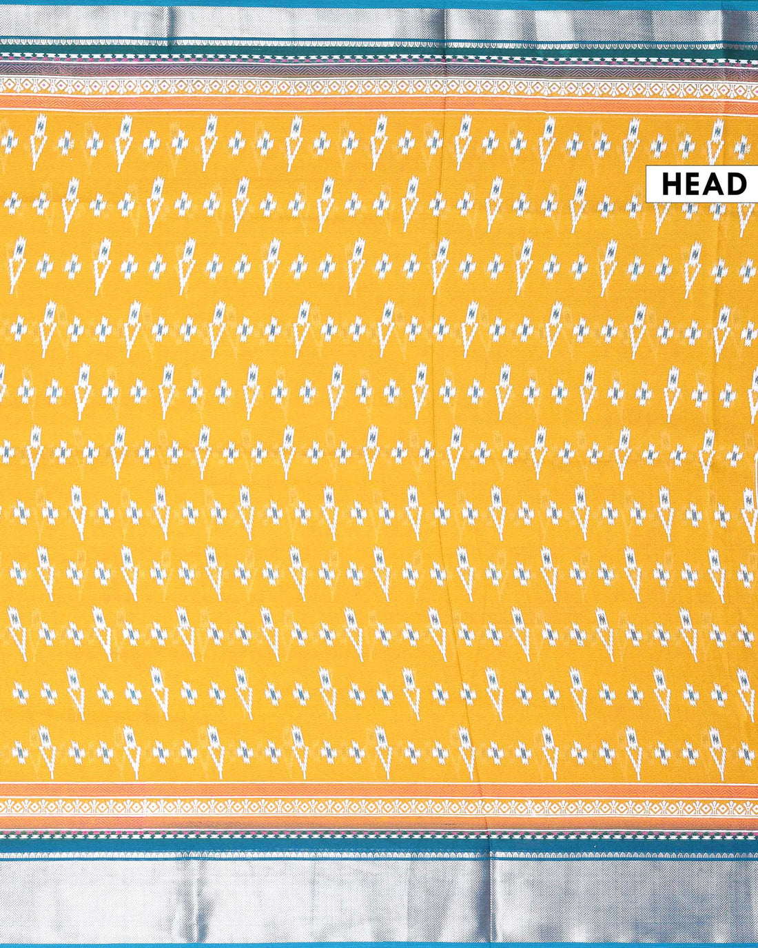 Traditional Dola Silk Saree with Intricate Ikkat Inspired Buta Motifs and Ornate Contrast Border - Yellow