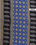 Traditional Hand-Block Printed Mul Mul Cotton Saree with Intricate Border - Yellow-Pallu