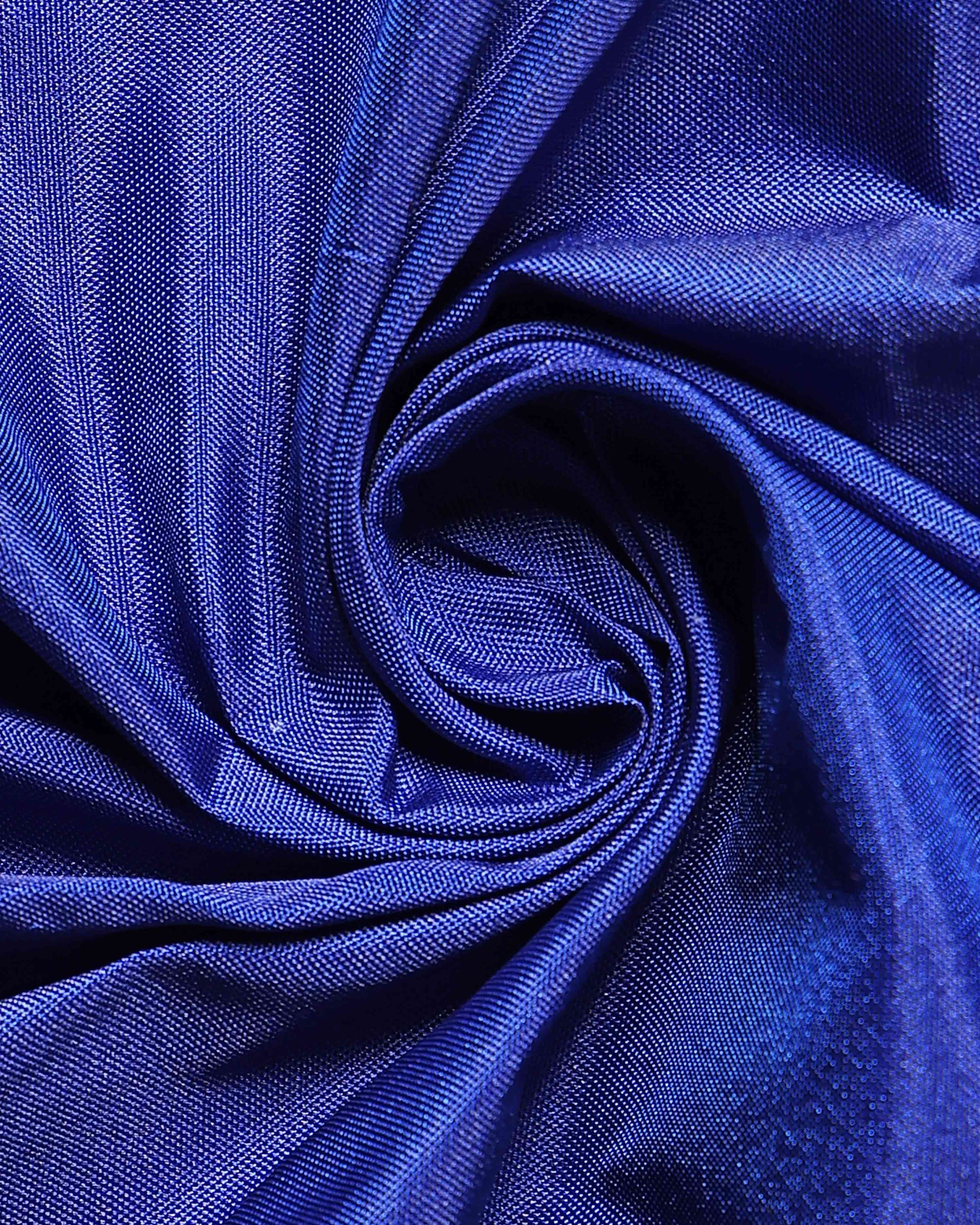 Traditional Hand-Embroidered Blouse Material with Aari Work - Blue-Close