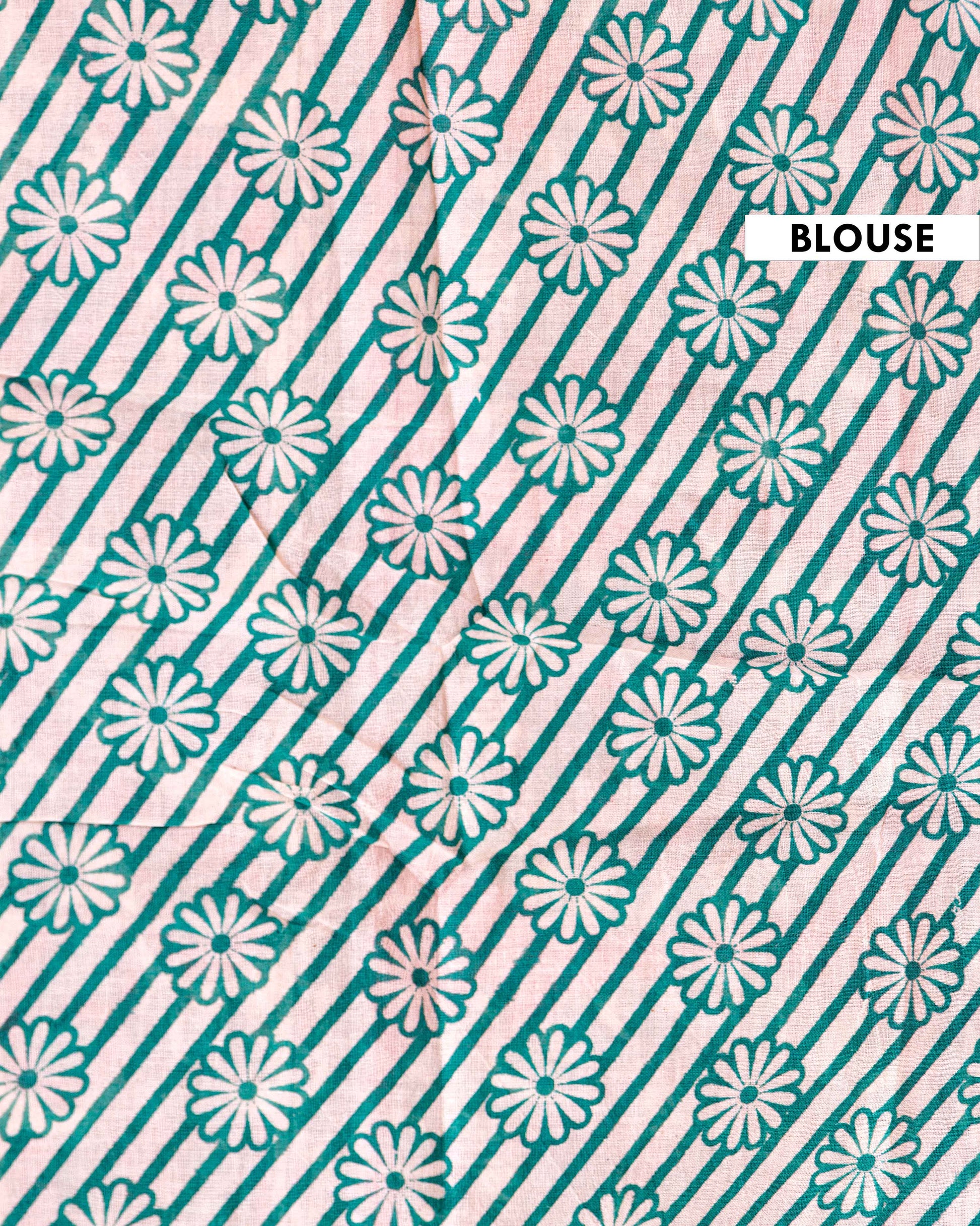 Traditional Hand-Painted Kalamkari Cotton Saree with Floral Border - Sandal