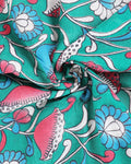 Traditional Hand-Painted Kalamkari Cotton Saree with Traditional Motifs - Close