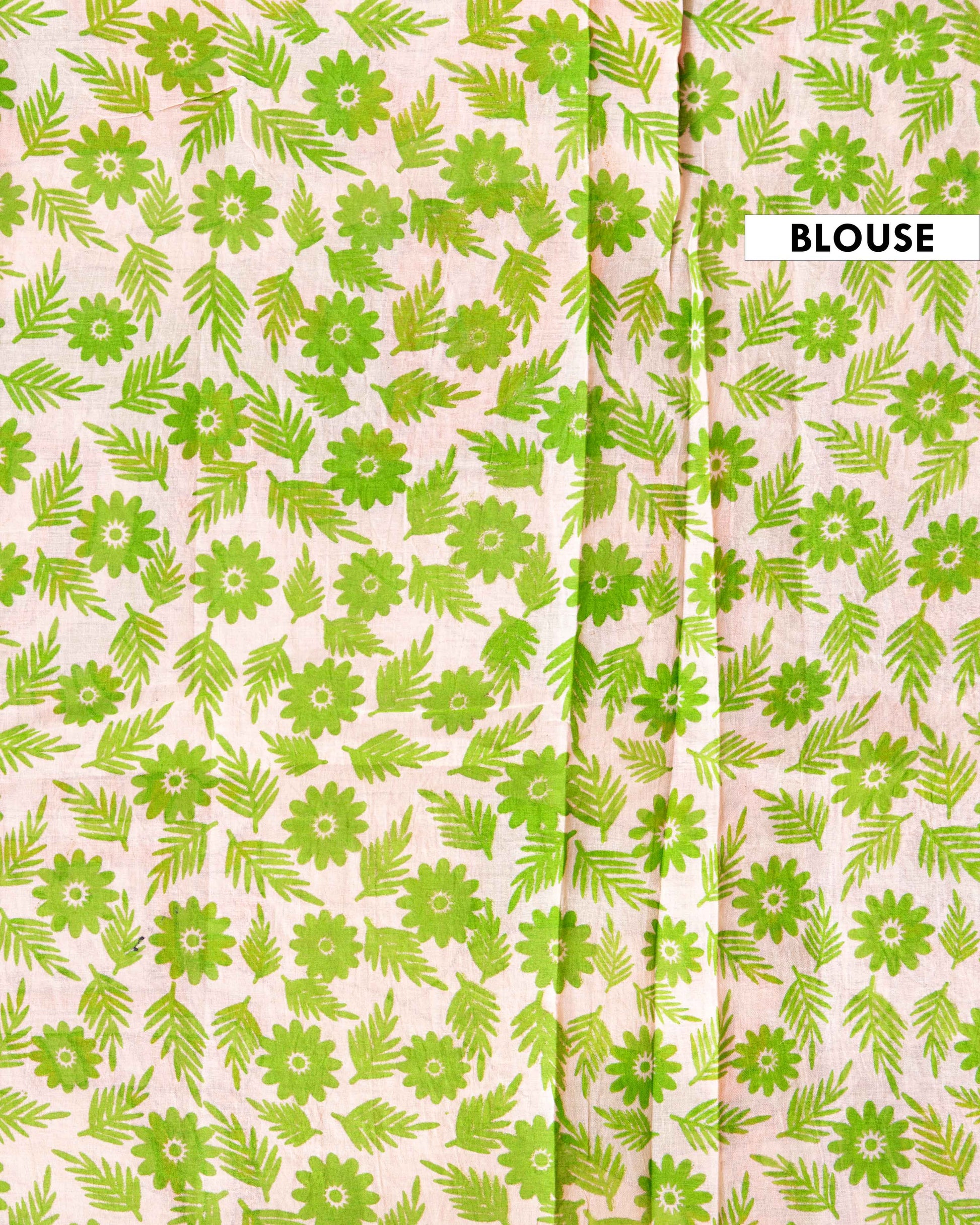 Traditional Hand-Printed Kalamkari Cotton Saree with Traditional Floral Motifs and Intricate Border - Orange