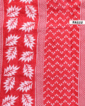Traditional Hand Block Print Mulmul Saree with Geometric Border - Pallu