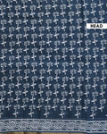 Traditional Hand Block Printed Mul Mul Cotton Saree with Floral Motifs - Dark Teal-Head