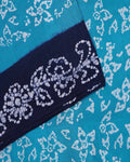 Traditional Hand Block Printed Sungudi Cotton Saree with Intricate Floral Motifs - Sky Blue