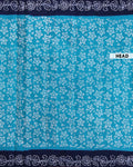 Traditional Hand Block Printed Sungudi Cotton Saree with Intricate Floral Motifs - Sky Blue