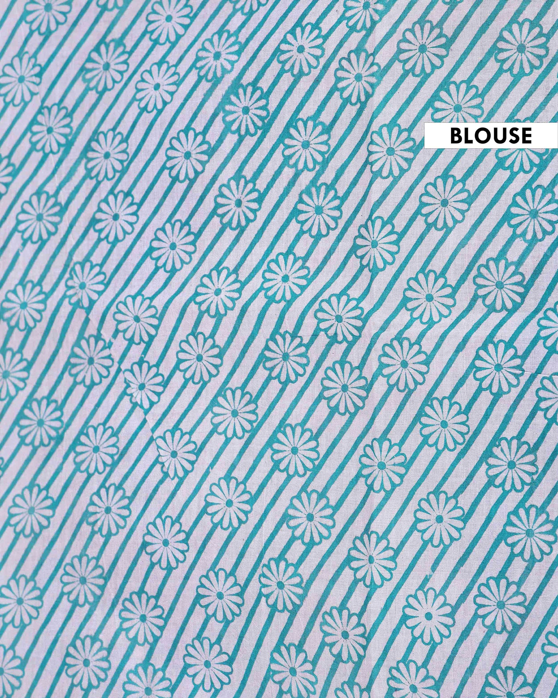 Traditional Hand Painted Kalamkari Cotton Saree with Floral Motifs and Border - Off White