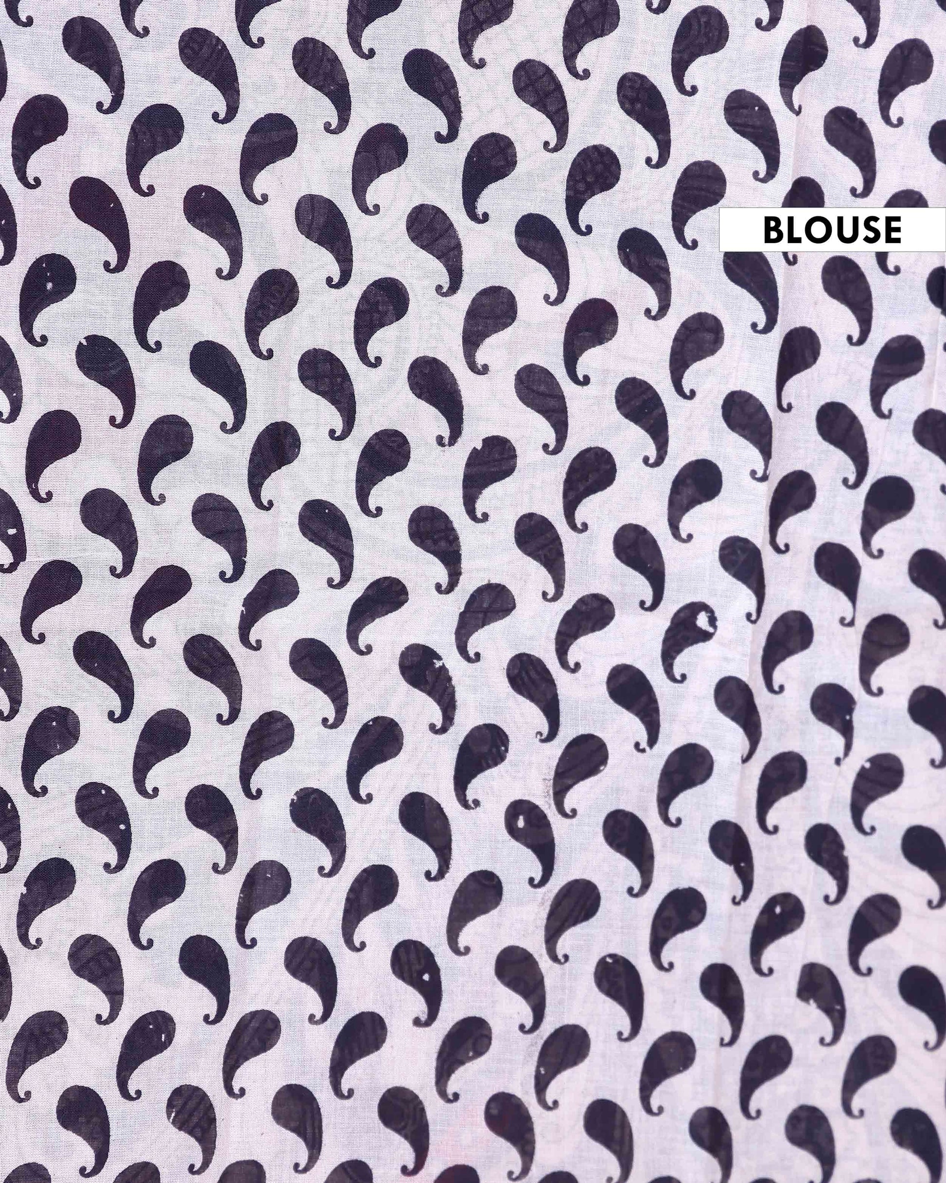 Traditional Hand Painted Kalamkari Cotton Saree with Traditional Mythological and Floral Motifs - Blue