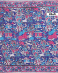 Traditional Hand Painted Kalamkari Cotton Saree with Traditional Mythological and Floral Motifs - Blue
