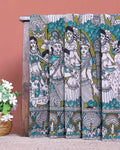 Traditional Hand Painted Kalamkari Cotton Saree with Traditional art & Cow Motifs - Green
