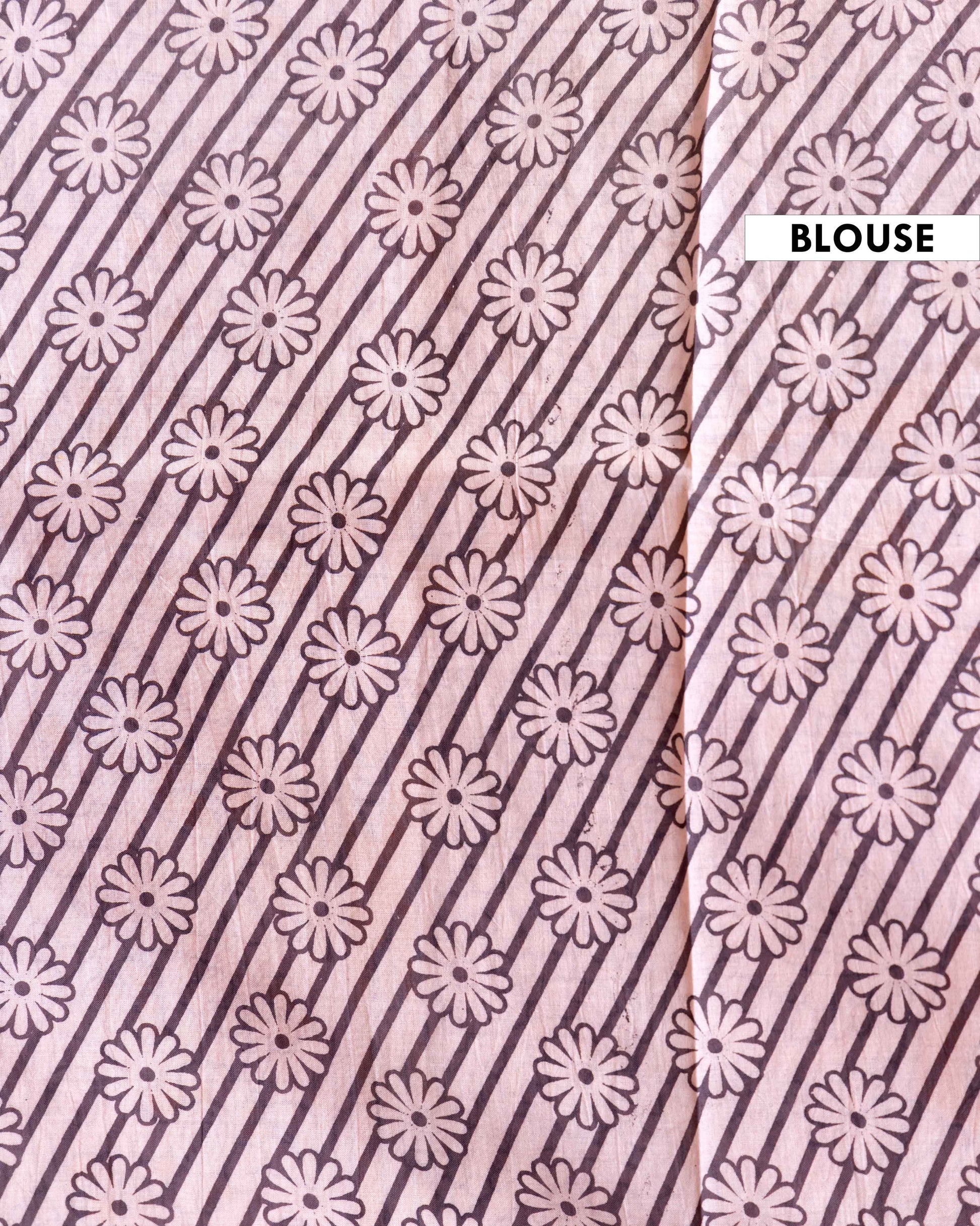 Traditional Handcrafted Kalamkari Cotton Saree with Chevron Weave - Multi