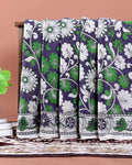Traditional Handcrafted Kalamkari Cotton Saree with Floral and Leafy Motifs - Purple
