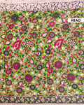 Traditional Handcrafted Kalamkari Cotton Saree with Traditional Floral Motifs - Green