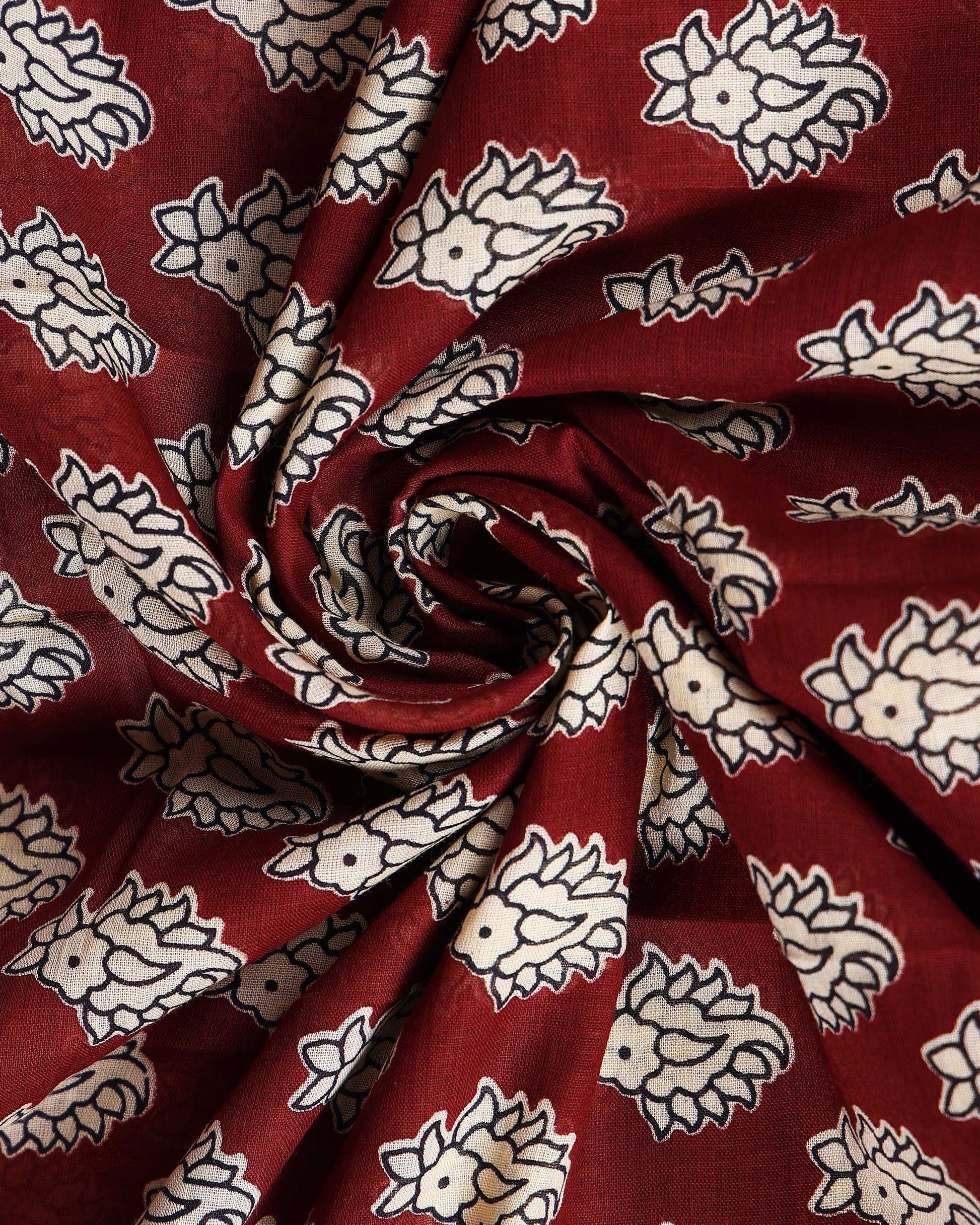 Traditional_Handcrafted_Mulmul_Saree_with_Intricate_Block_Print_Designs_-_Maroon-Close