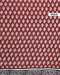 Traditional Handcrafted Mulmul Saree with Intricate Block Print Designs - Maroon-Head