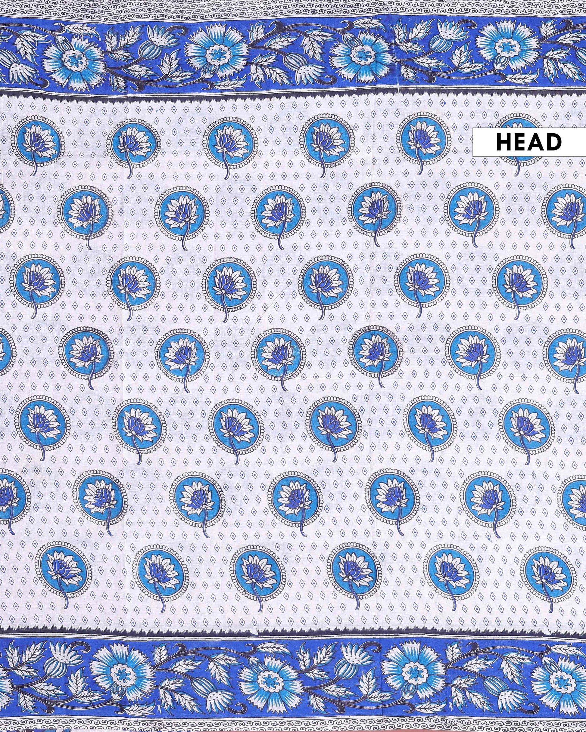 Traditional Handloom Cotton Kalamkari Saree Intricate Floral and Geometric Patterns - Off White