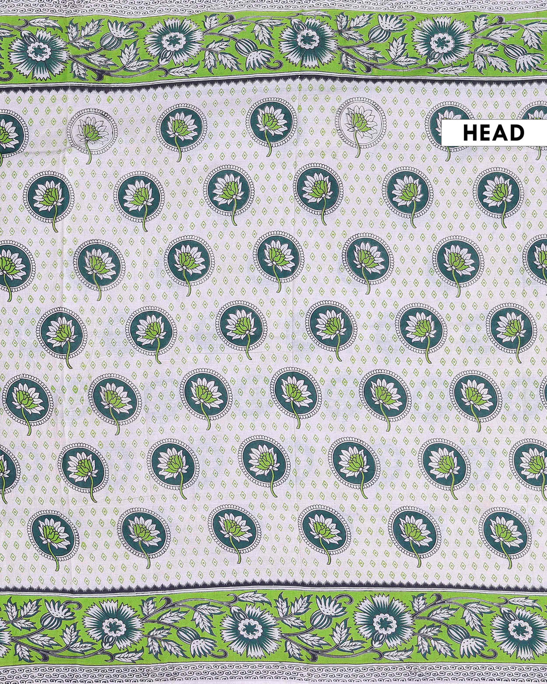 Traditional Handloom Cotton Kalamkari Saree Intricate Floral and Geometric Patterns - Off White -one