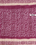 Traditional Handloom Cotton Saree with All-Over Batik Prints and Contrast Border - Onion Pink