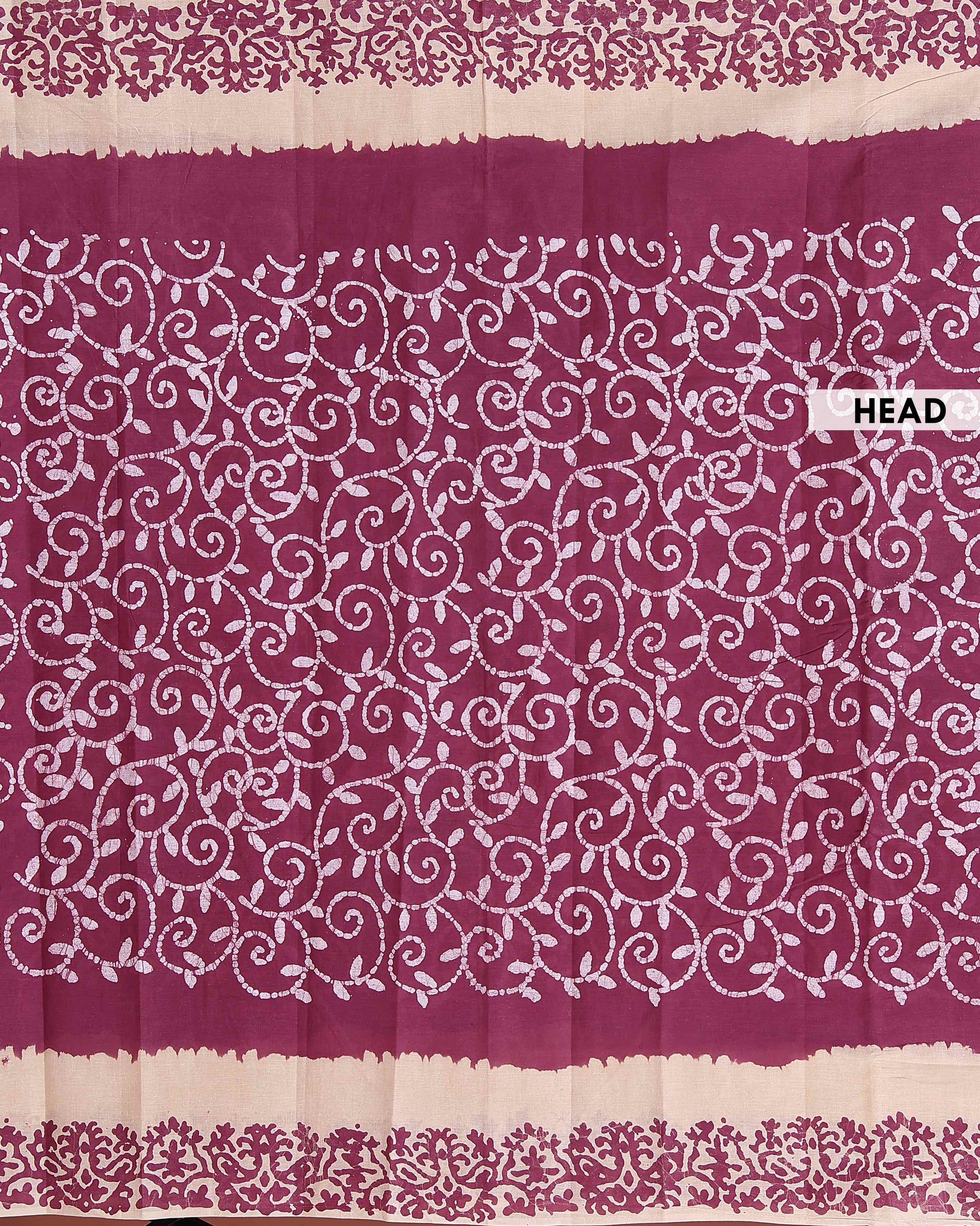 Traditional Handloom Cotton Saree with All-Over Batik Prints and Contrast Border - Onion Pink