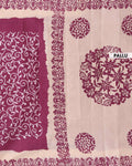 Traditional Handloom Cotton Saree with All-Over Batik Prints and Contrast Border - Onion Pink