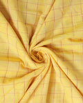 Traditional Handloom Ikkat Cotton Saree with Checked Body and Intricate Pallu - Yellow-CLOSE