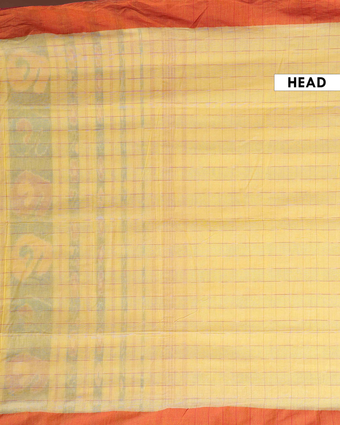Traditional Handloom Ikkat Cotton Saree with Checked Body and Intricate Pallu - Yellow