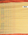 Traditional Handloom Ikkat Cotton Saree with Checked Body and Intricate Pallu - Yellow-Head