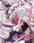 Traditional Handloom Kalamkari Cotton Saree with Buddha Motif and Elaborate Floral Border - Pink