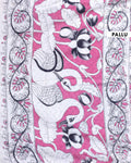 Traditional Handloom Kalamkari Cotton Saree with Cow Design and Detailed Floral Border - Pink