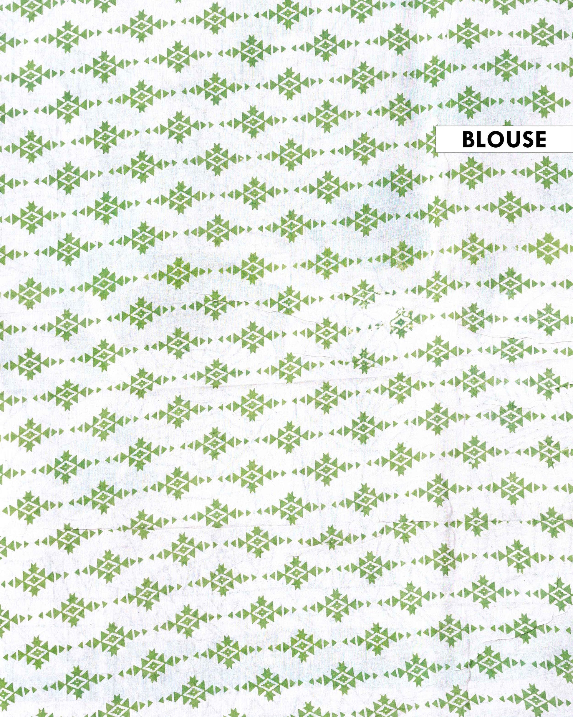 Traditional Handloom Kalamkari Cotton Saree with Diagonal Stripes and Floral Motifs - Multi