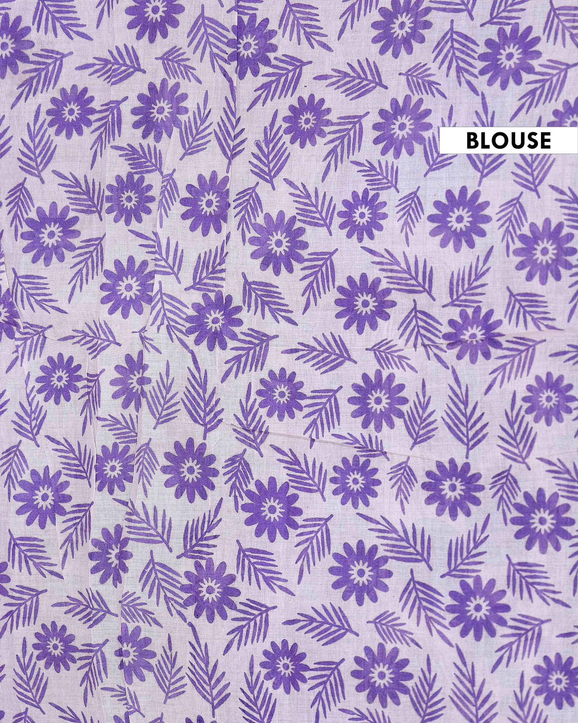 Traditional Handloom Kalamkari Cotton Saree with Floral Motifs - Off White