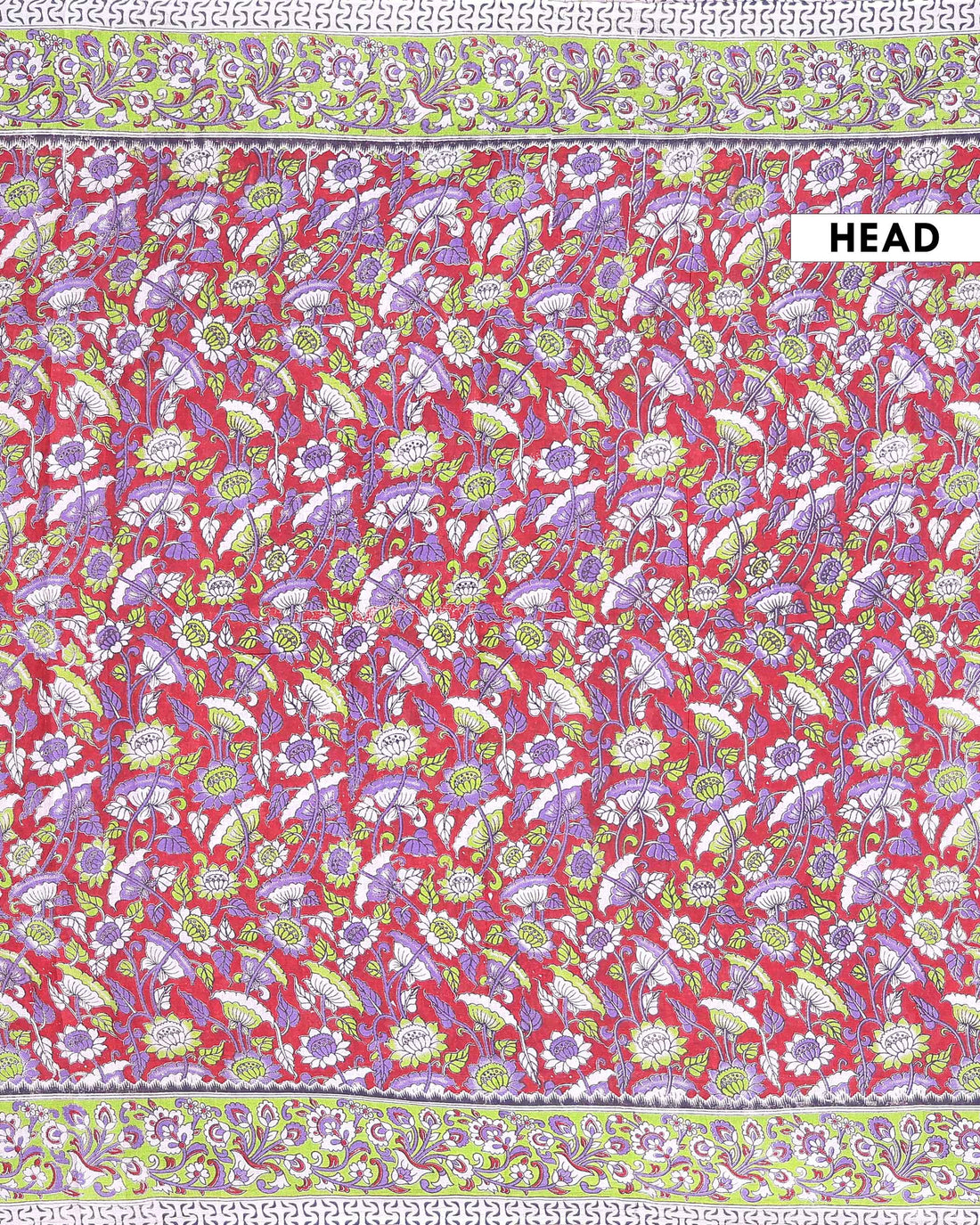 Traditional Handloom Kalamkari Cotton Saree with Floral Motifs - Red