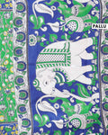 Traditional Handloom Kalamkari Cotton Saree with Floral and Avian Motifs - Pallu