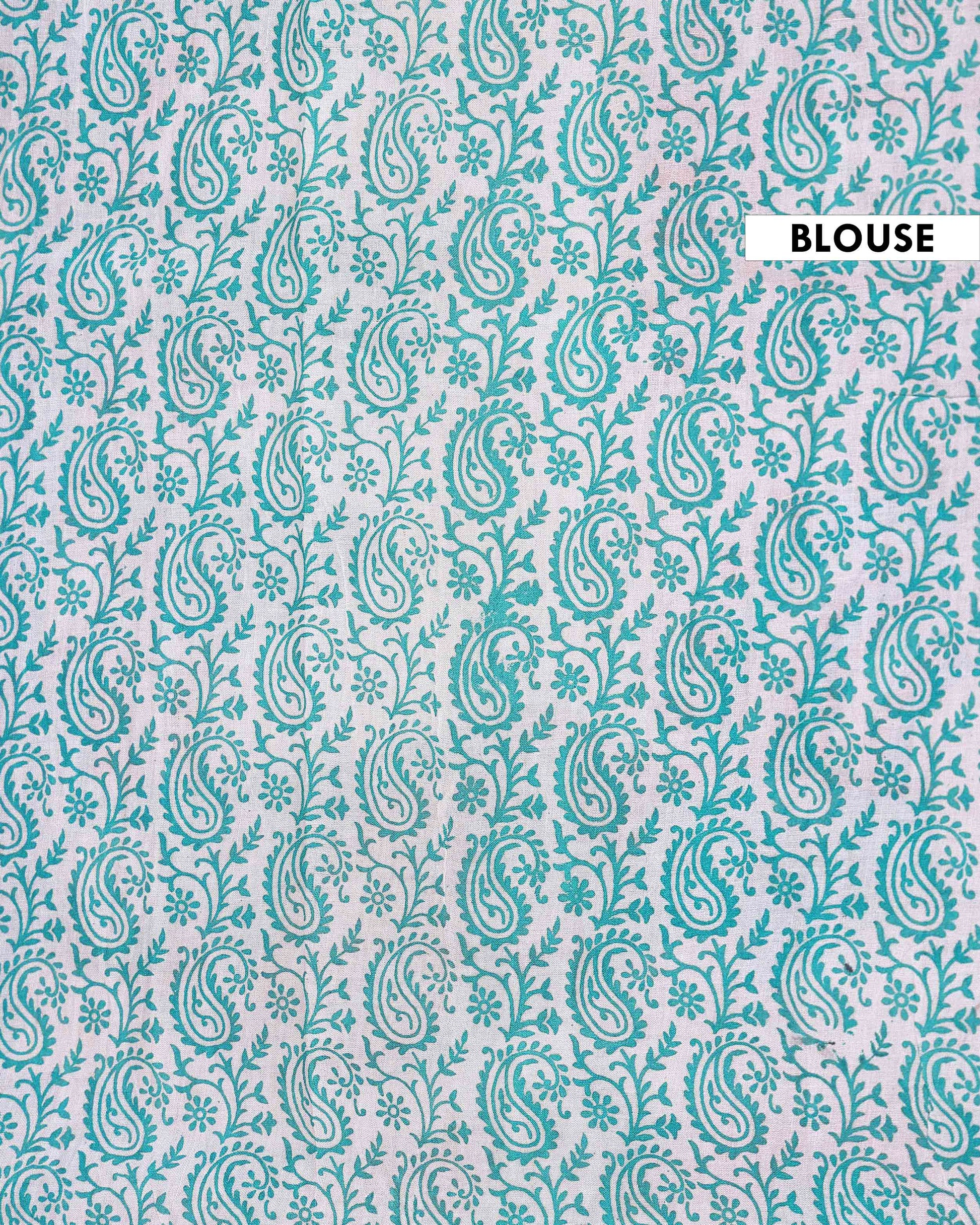 Traditional Handloom Kalamkari Cotton Saree with Traditional Floral Motifs - Off White