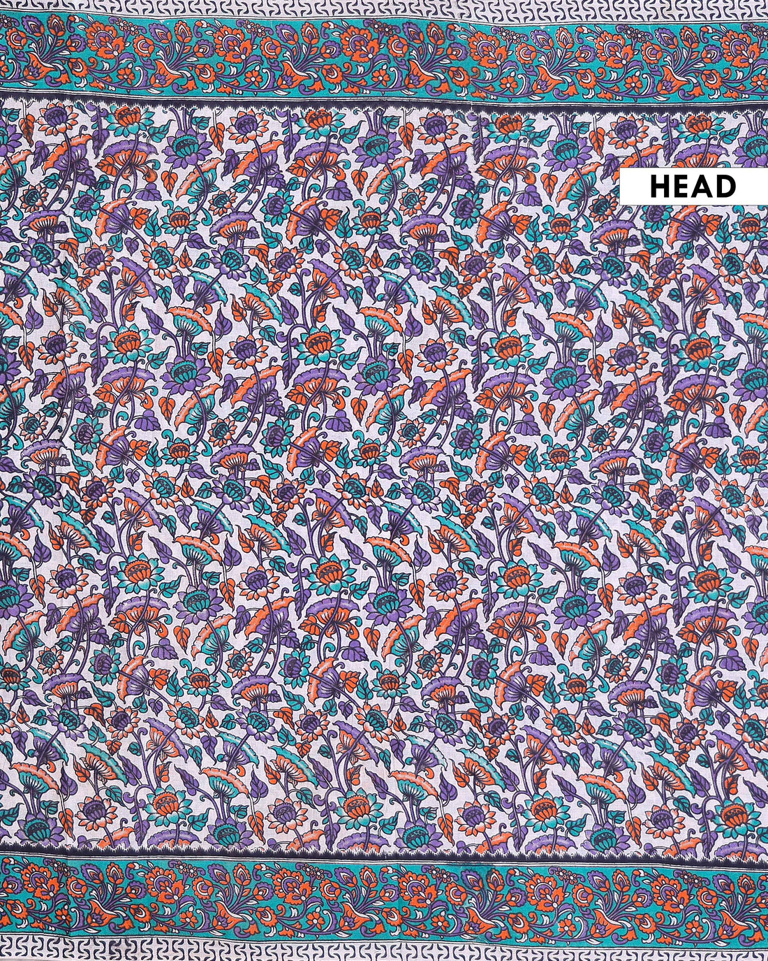 Traditional Handloom Kalamkari Cotton Saree with Traditional Floral Motifs - Off White