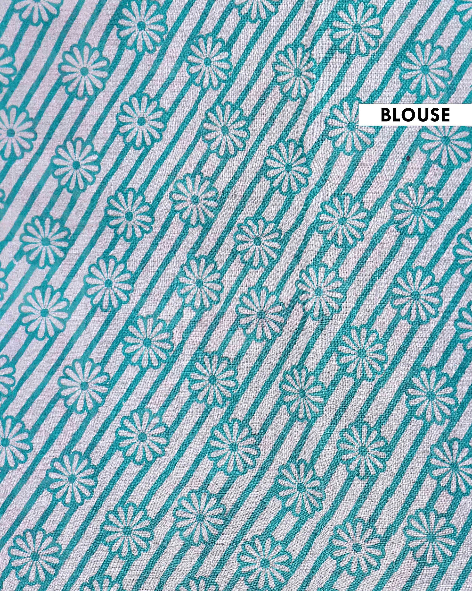 Traditional Handloom Kalamkari Cotton Saree with Traditional Floral Motifs and Artistic Border Design - Cream