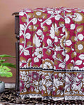 Traditional Handloom Kalamkari Cotton Saree with Traditional Floral and Peacock Motifs - Red