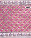 Traditional Handloom Kalamkari Cotton Saree with Traditional Paisley and Peacock Motifs - Pink