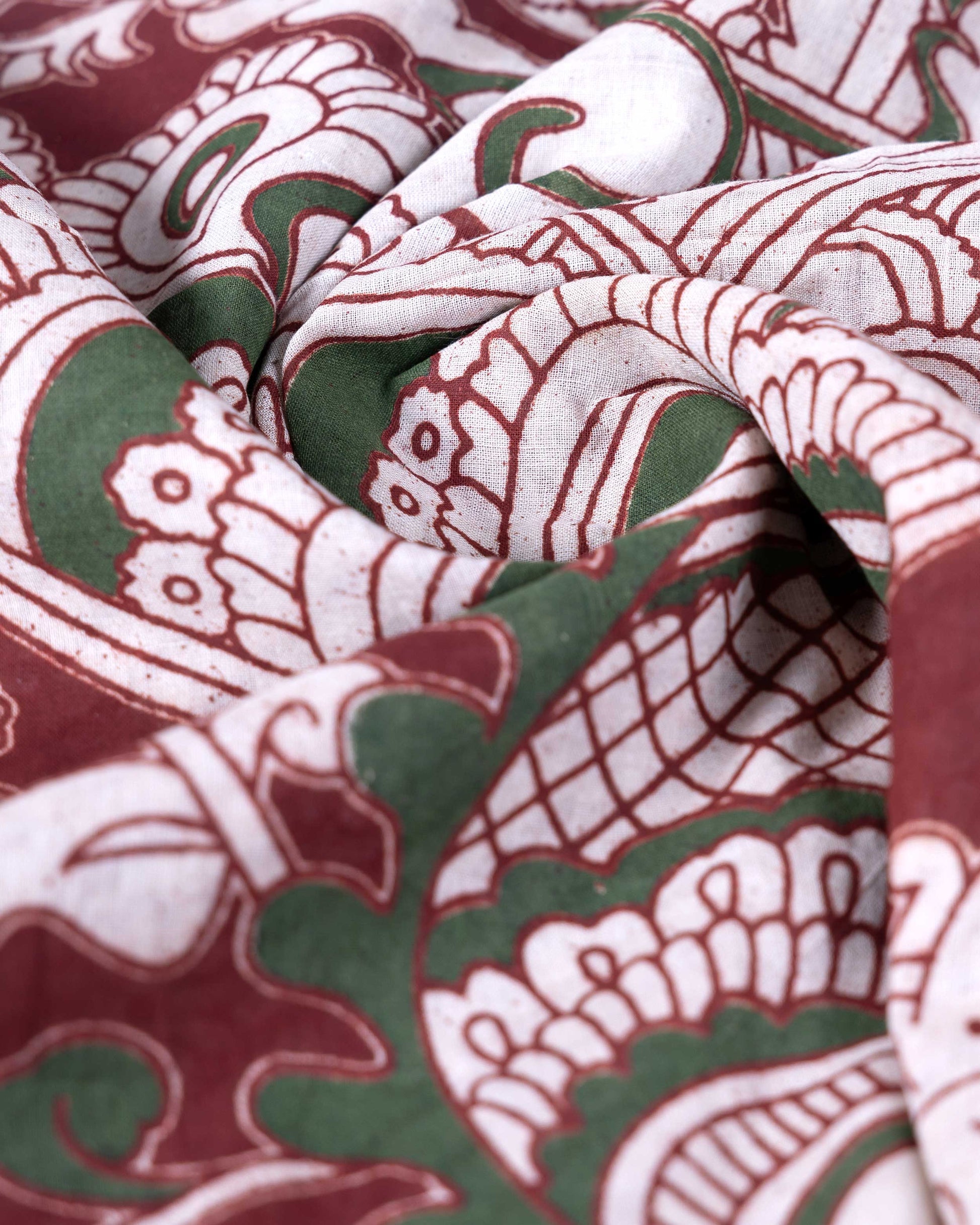 Traditional Handloom Kalamkari Cotton Saree with Traditional Peacock and Floral Motifs - Dark Green