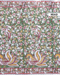 Traditional Handloom Kalamkari Cotton Saree with Traditional Peacock and Floral Motifs - Dark Green