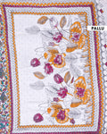 Traditional Handloom Kalamkari Cotton Saree with Traditional Peacock and Floral Motifs - Off White