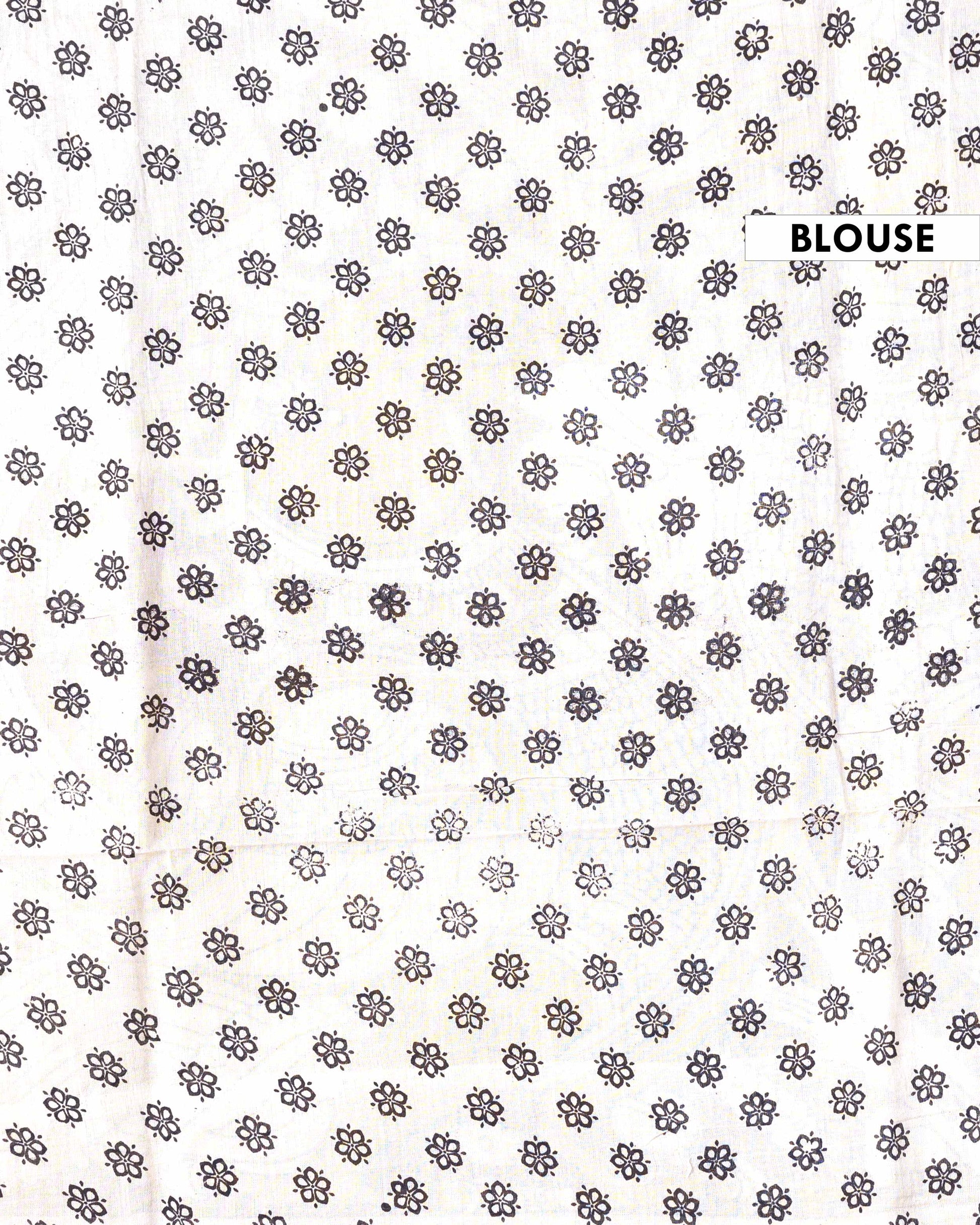 Traditional Handloom Kalamkari Cotton Saree with intricate all over botanical motifs and a contrasting decorative border - Yellow