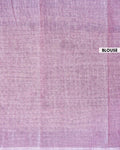 Traditional Handloom Kovai Cotton Saree with Woven Stripes and Zari Border - Purple