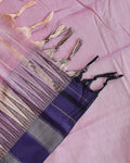 Traditional Handloom Narayanpet Cotton Saree with Classic Temple Border- Purple