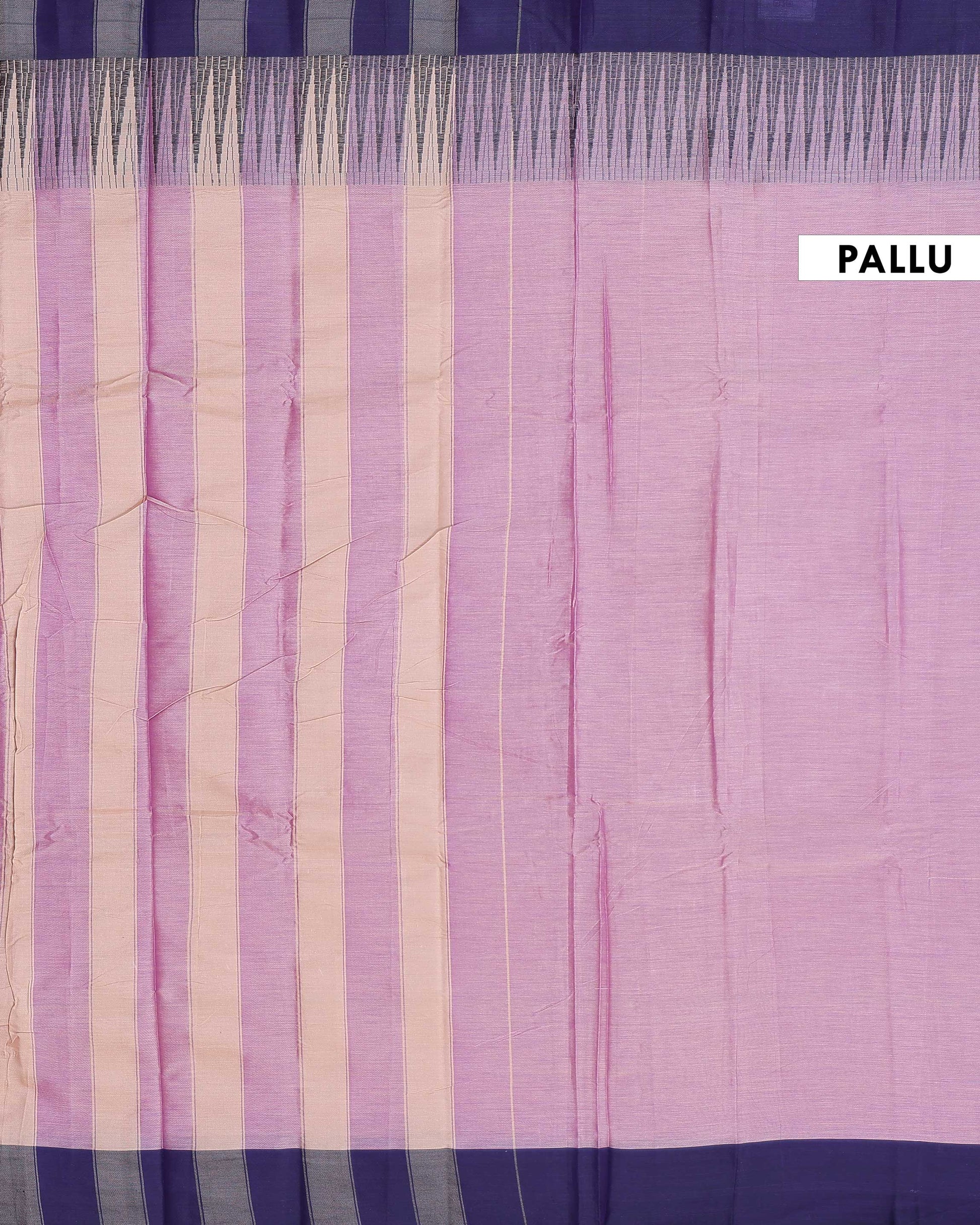 Traditional Handloom Narayanpet Cotton Saree with Classic Temple Border- Purple