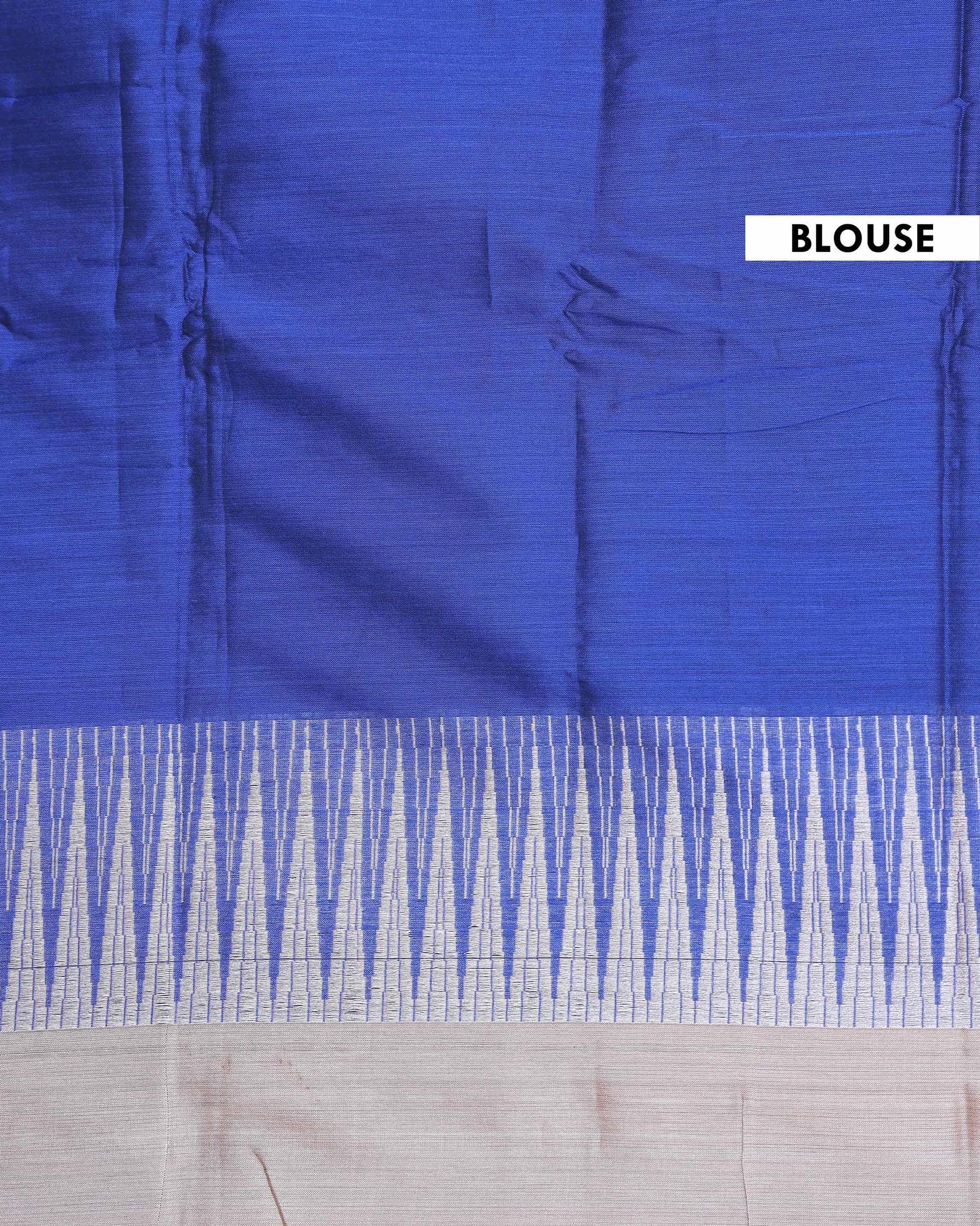 Traditional Handloom Narayanpet Cotton Saree with Classic Temple Border - Blue